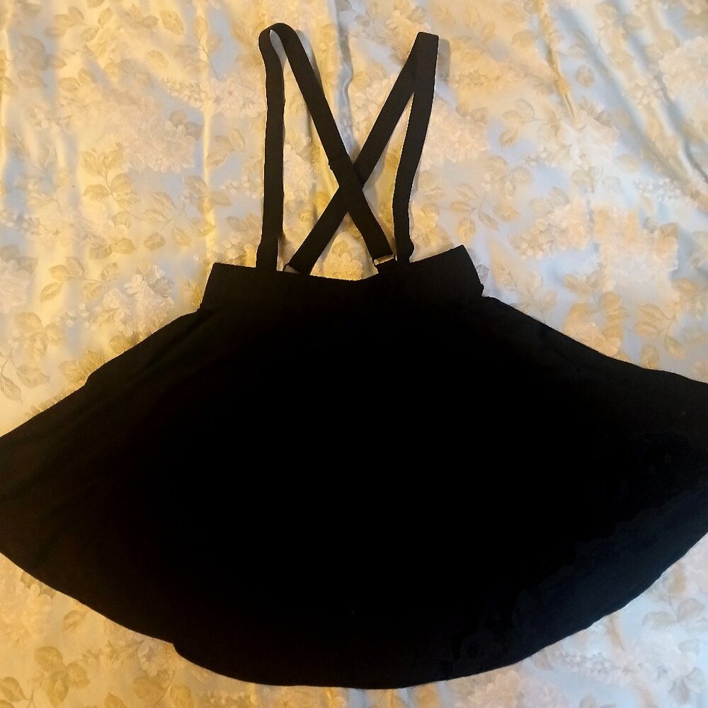 Hot Topic Black Suspender Circle Skirt Size Medium